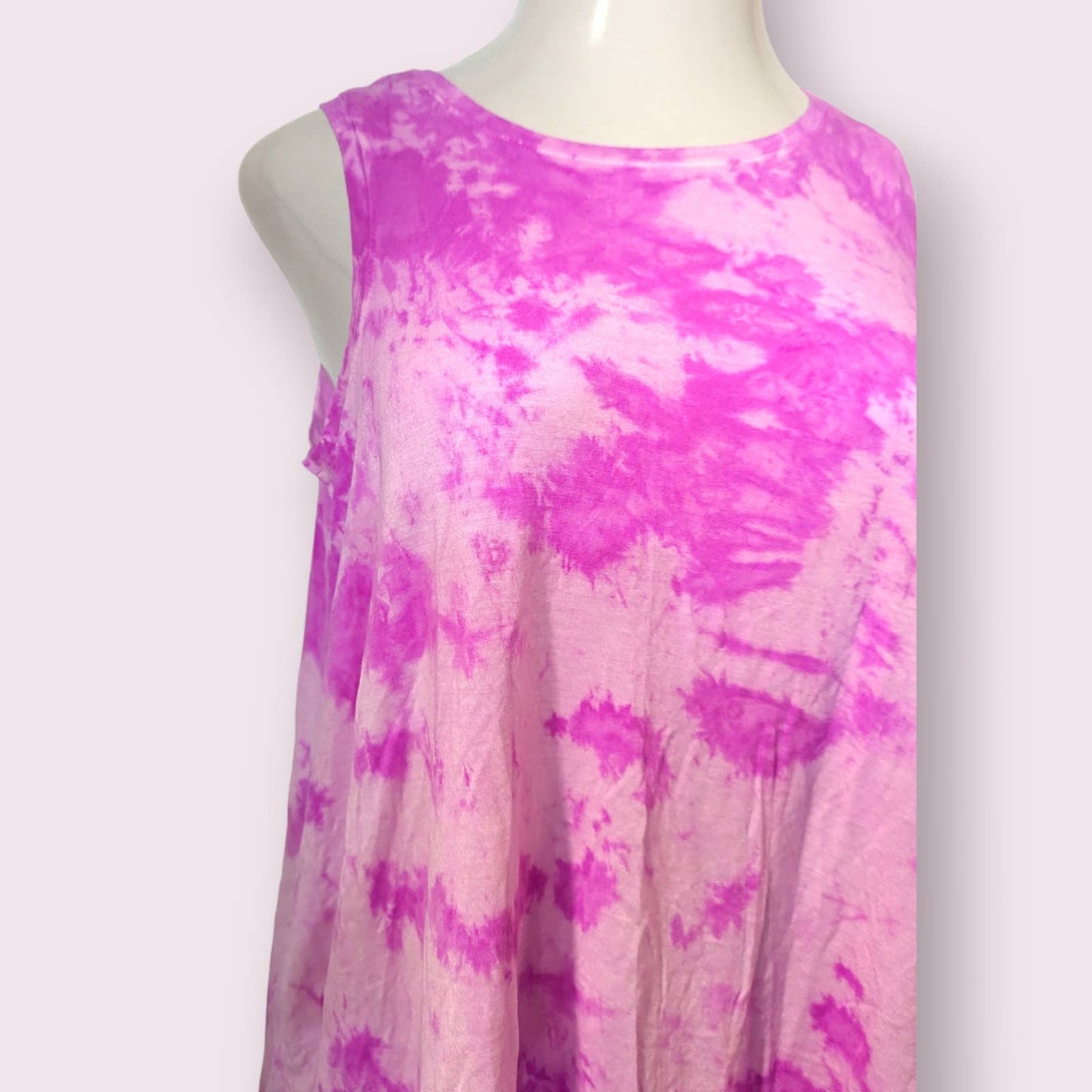 JUSTICE 18 PLUS Pink Tie Dye Tank Top Summer Casual Athleisure