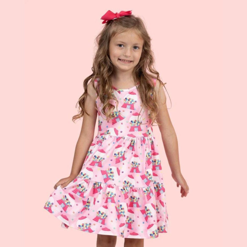 PETE + LUCY Bubblegum Bliss Pink Sleeveless Girls Boutique Dress