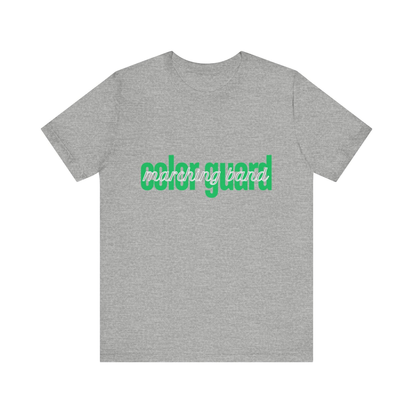 Marching Band Color Guard Green Short Letters Flag Saber Unisex Jersey Short Sleeve Tee