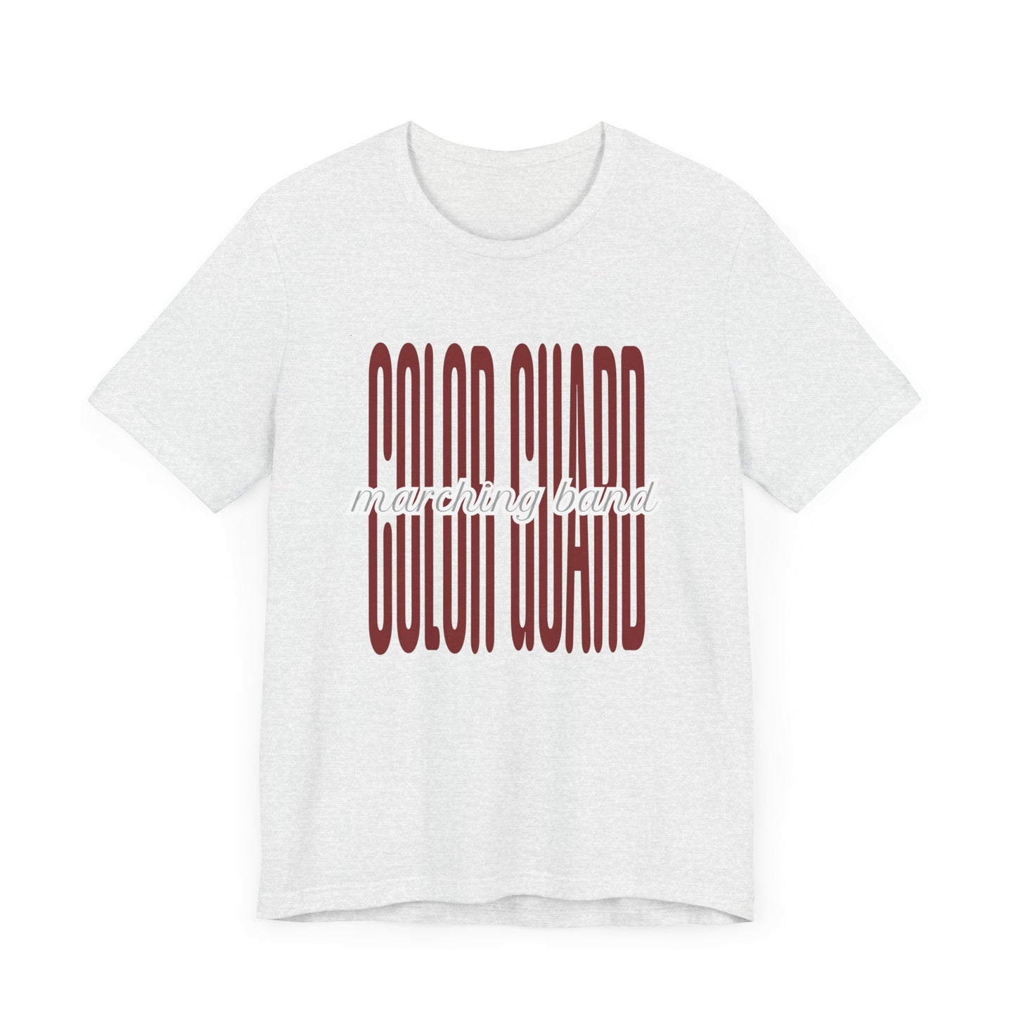 Marching Band Color Guard Unisex Jersey Short Sleeve Tee in White or Ash