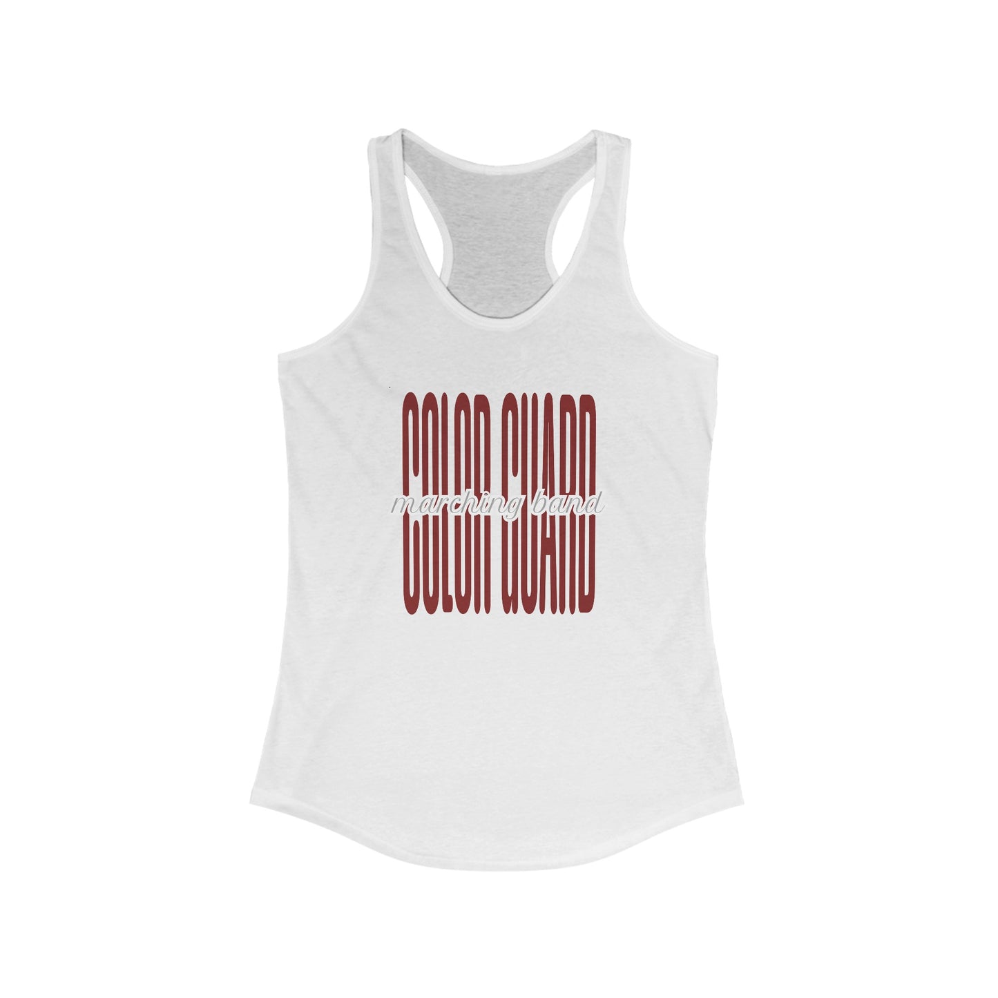Marching Band Color Guard Women's Ideal Racerback Tank in White