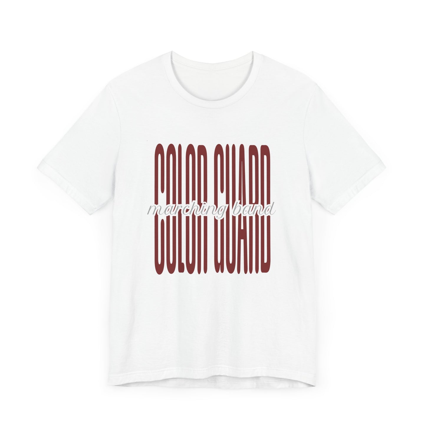 Marching Band Color Guard Unisex Jersey Short Sleeve Tee in White or Ash