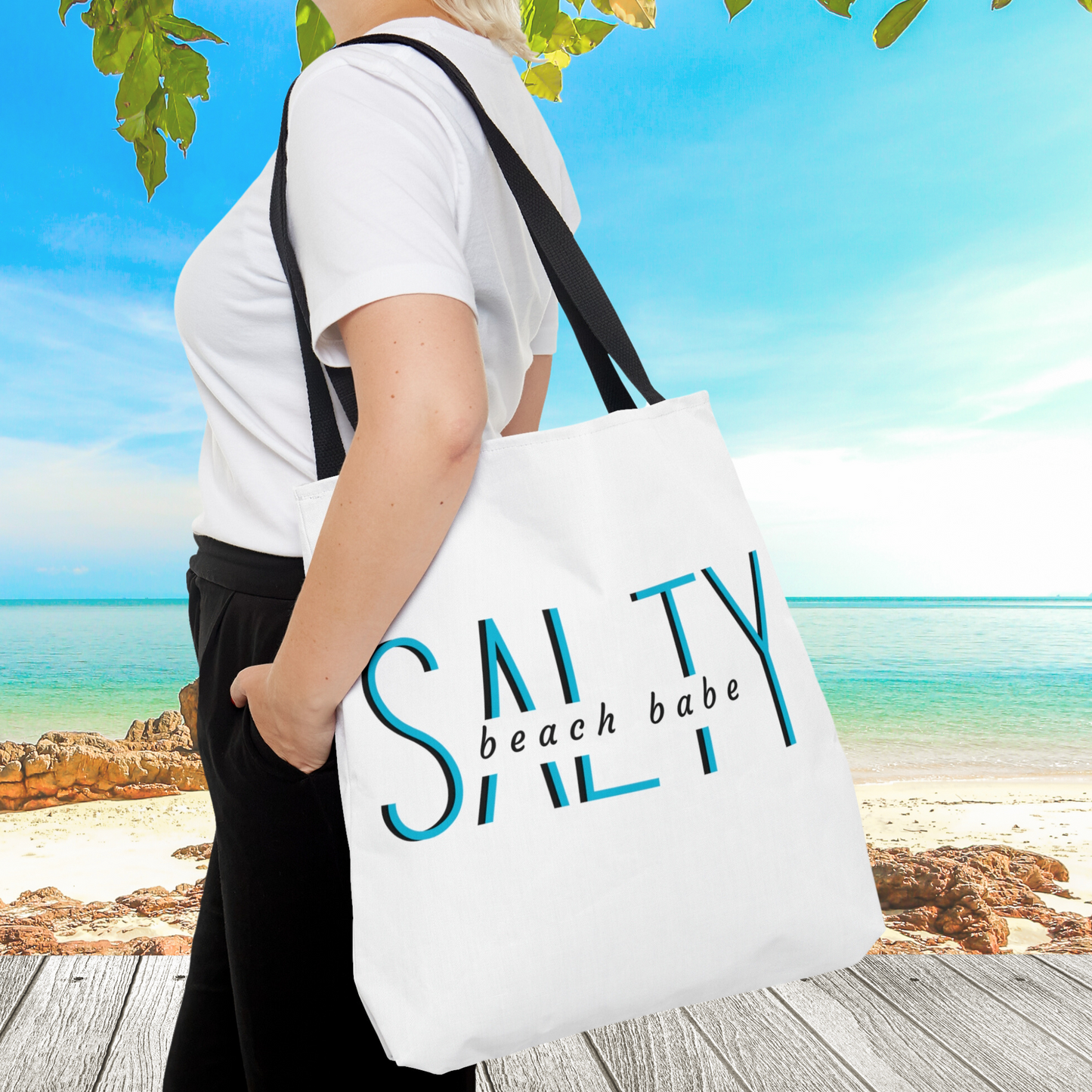 Salty Beach Babe Large Summer Tote Bag