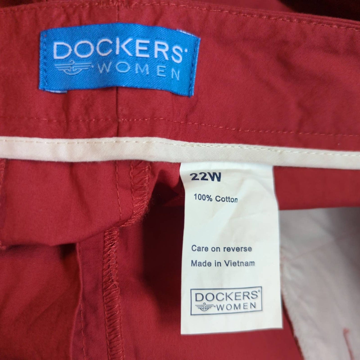 DOCKERS Rust Women's Shorts 22W Plus Summer Golf Casual