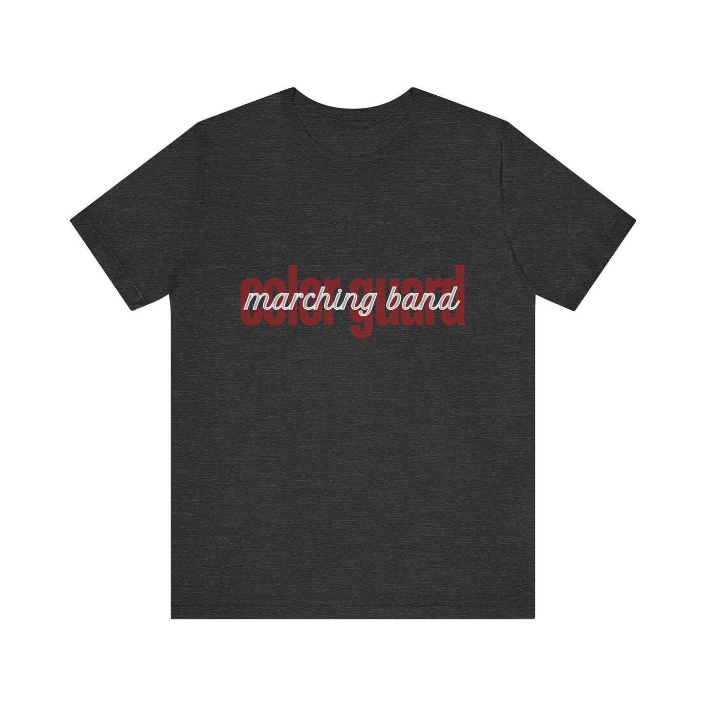 Marching Band Color Guard Maroon Short Letters Flag Saber Unisex Jersey Short Sleeve Tee