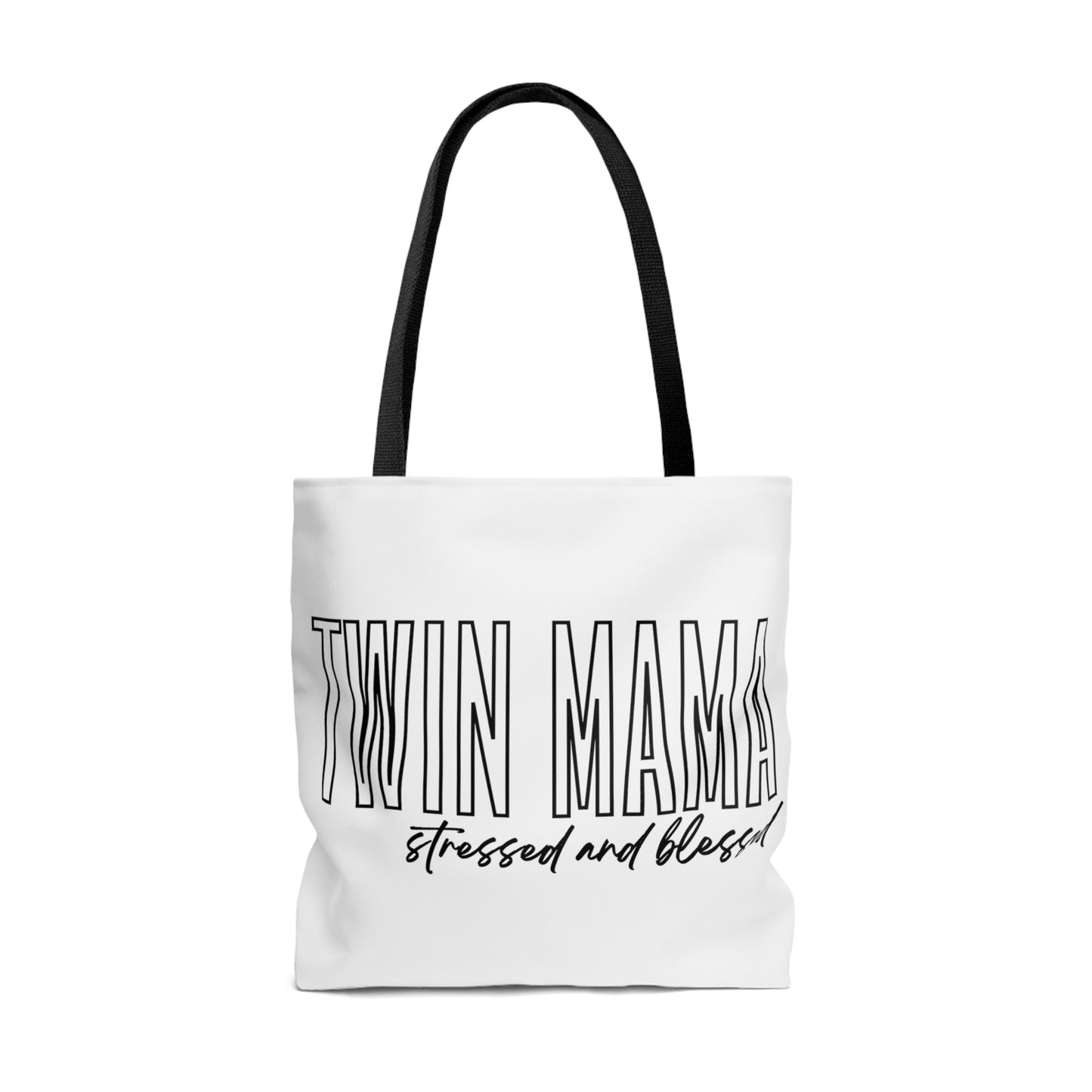 Twin Mama Stressed and Blessed Large Tote Bag