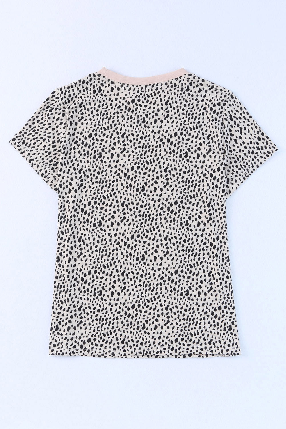 MAMA Tan Cheetah Animal Print Round Neck Short Sleeve T-Shirt