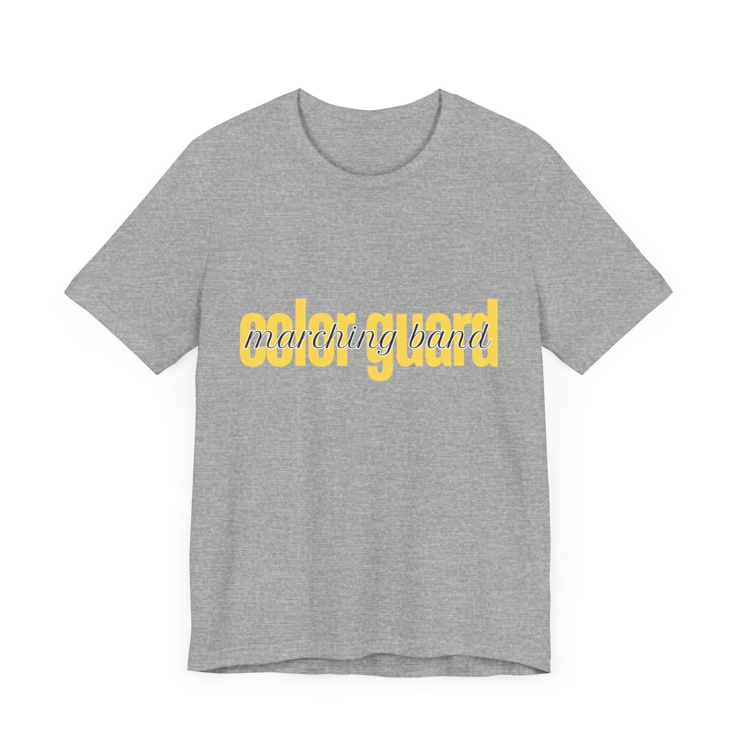Marching Band Color Guard Yellow Short Letters Flag Saber Unisex Jersey Short Sleeve Tee