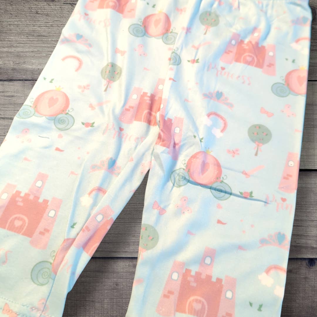 PETE + LUCY Pink and Blue Princess Carriage 2-Piece Short Set