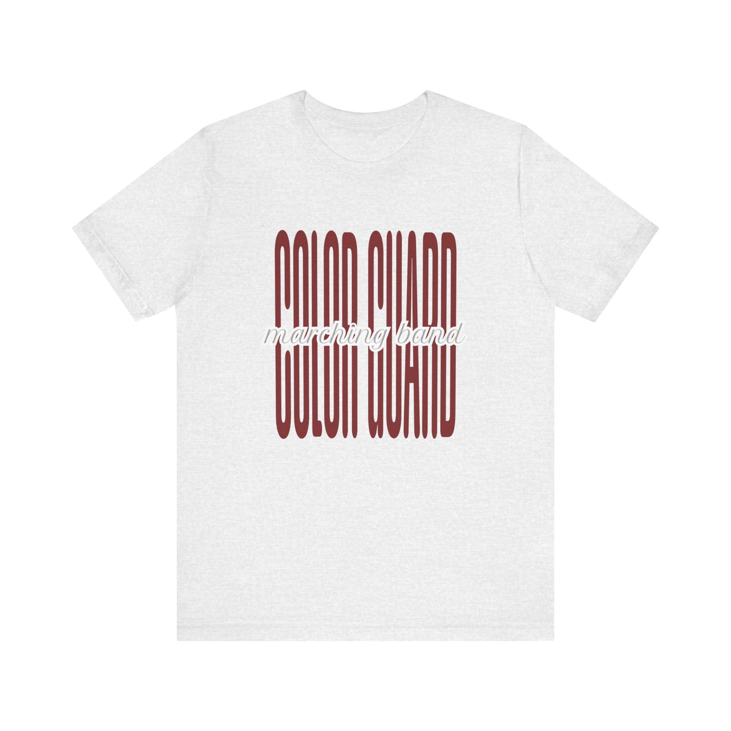 Marching Band Color Guard Unisex Jersey Short Sleeve Tee in White or Ash