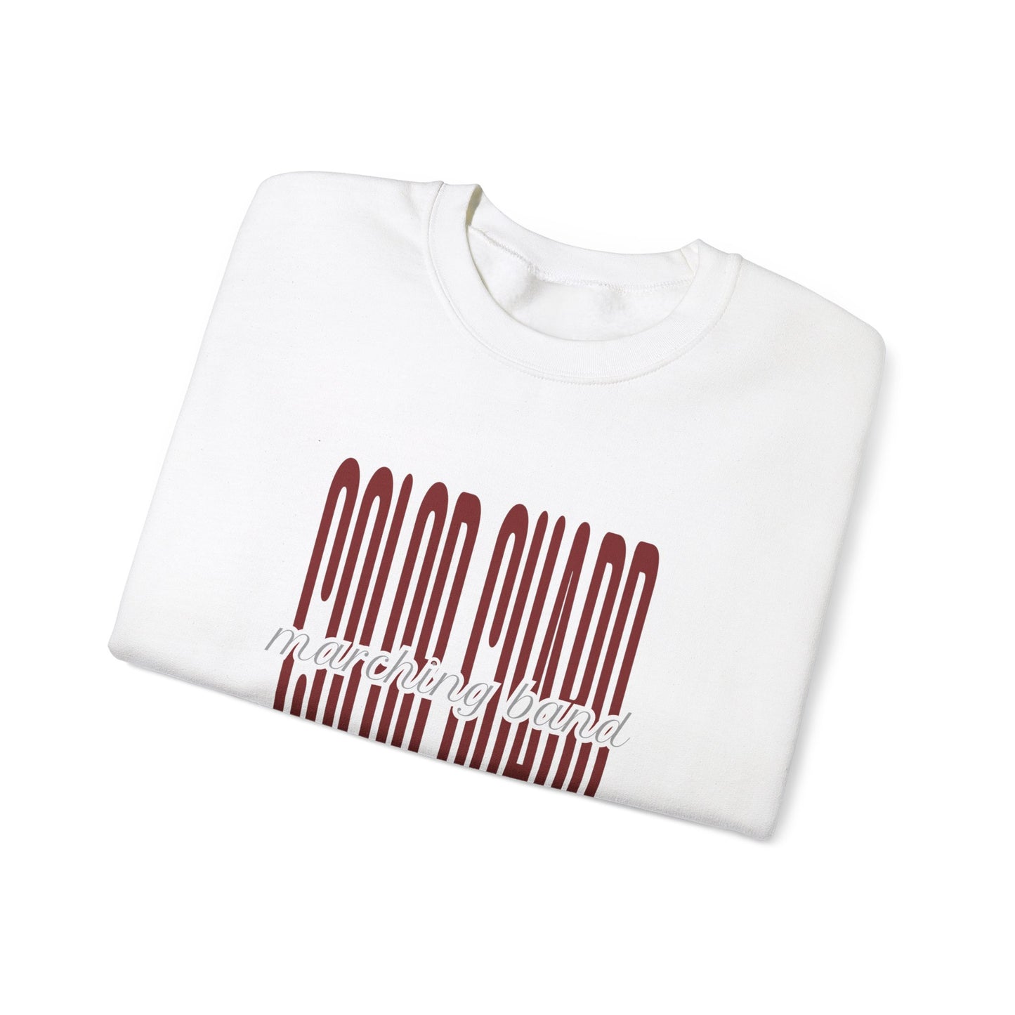 Marching Band Color Guard Unisex Heavy Blend™ Crewneck Sweatshirt in White and Sport Gray