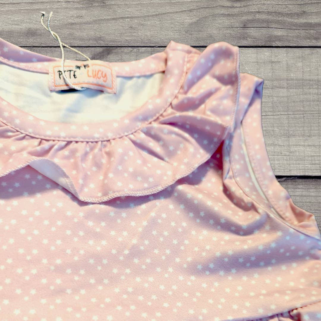 PETE + LUCY Pink and Blue Princess Carriage 2-Piece Short Set