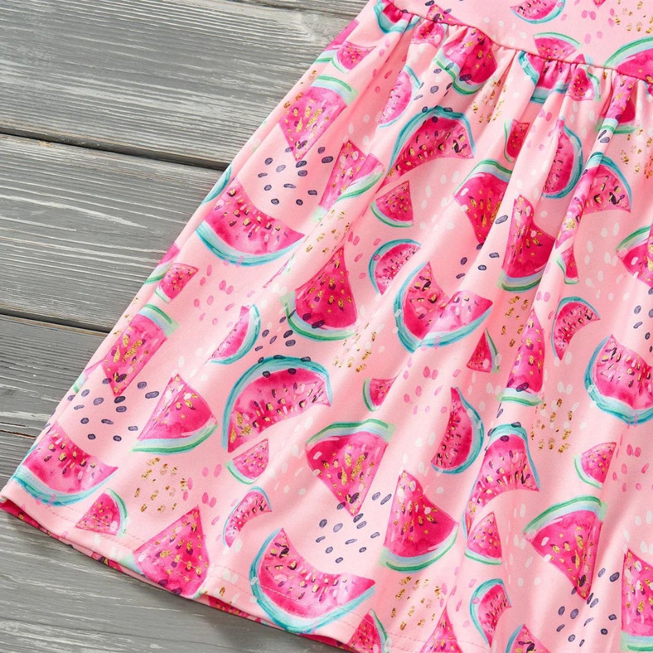 PETE + LUCY Watermelon Splash Pink Ruffle Girls Boutique Dress NEW