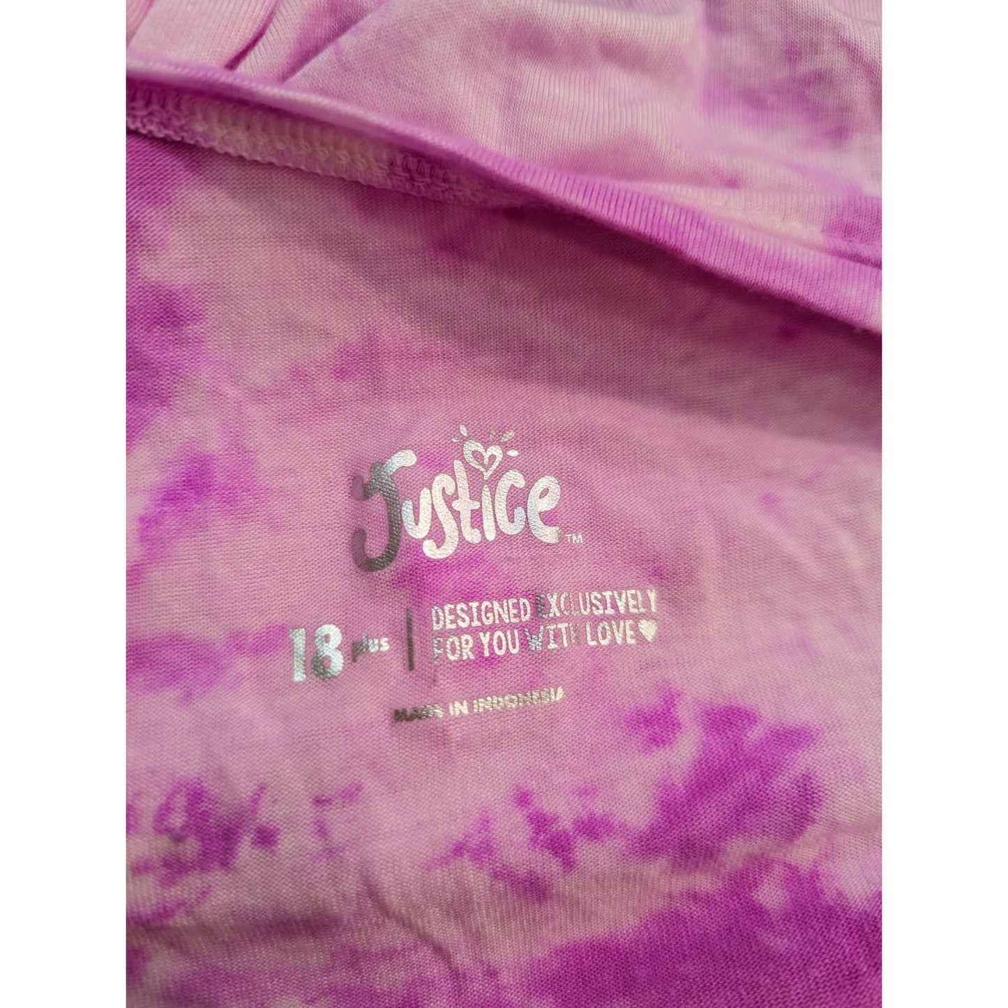 JUSTICE 18 PLUS Pink Tie Dye Tank Top Summer Casual Athleisure
