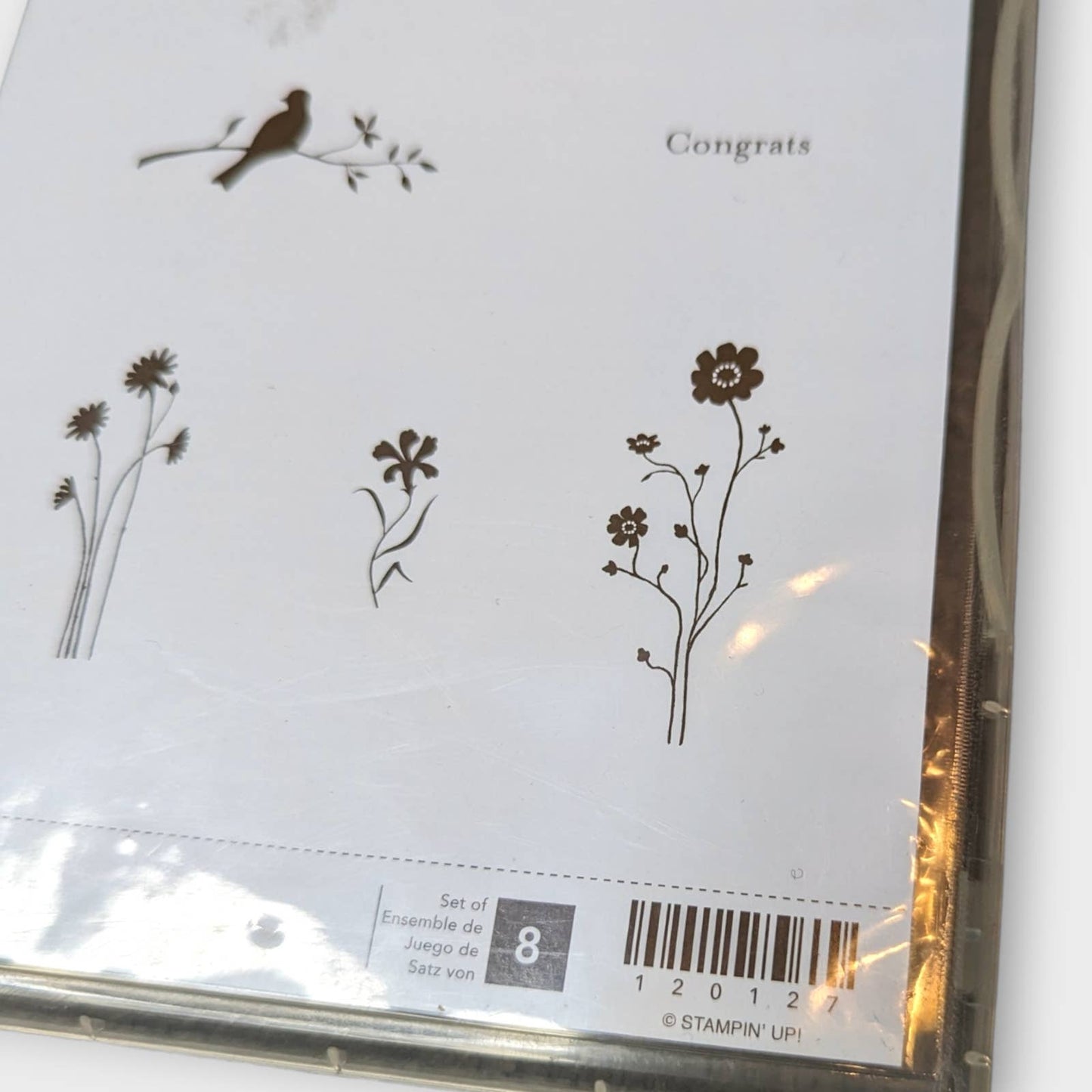 STAMPIN' UP! Silhouette Sentiments Rubber Stamps Floral Bird Crafts Cards NEW