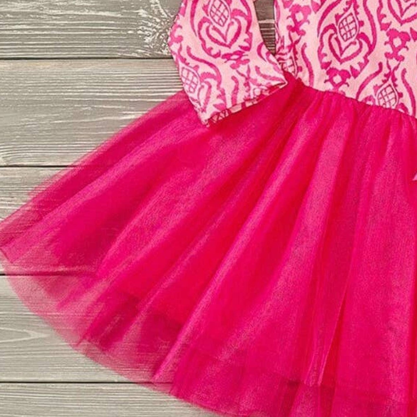 PETE + LUCY Pink Moroccan Long Sleeve Tulle Dress
