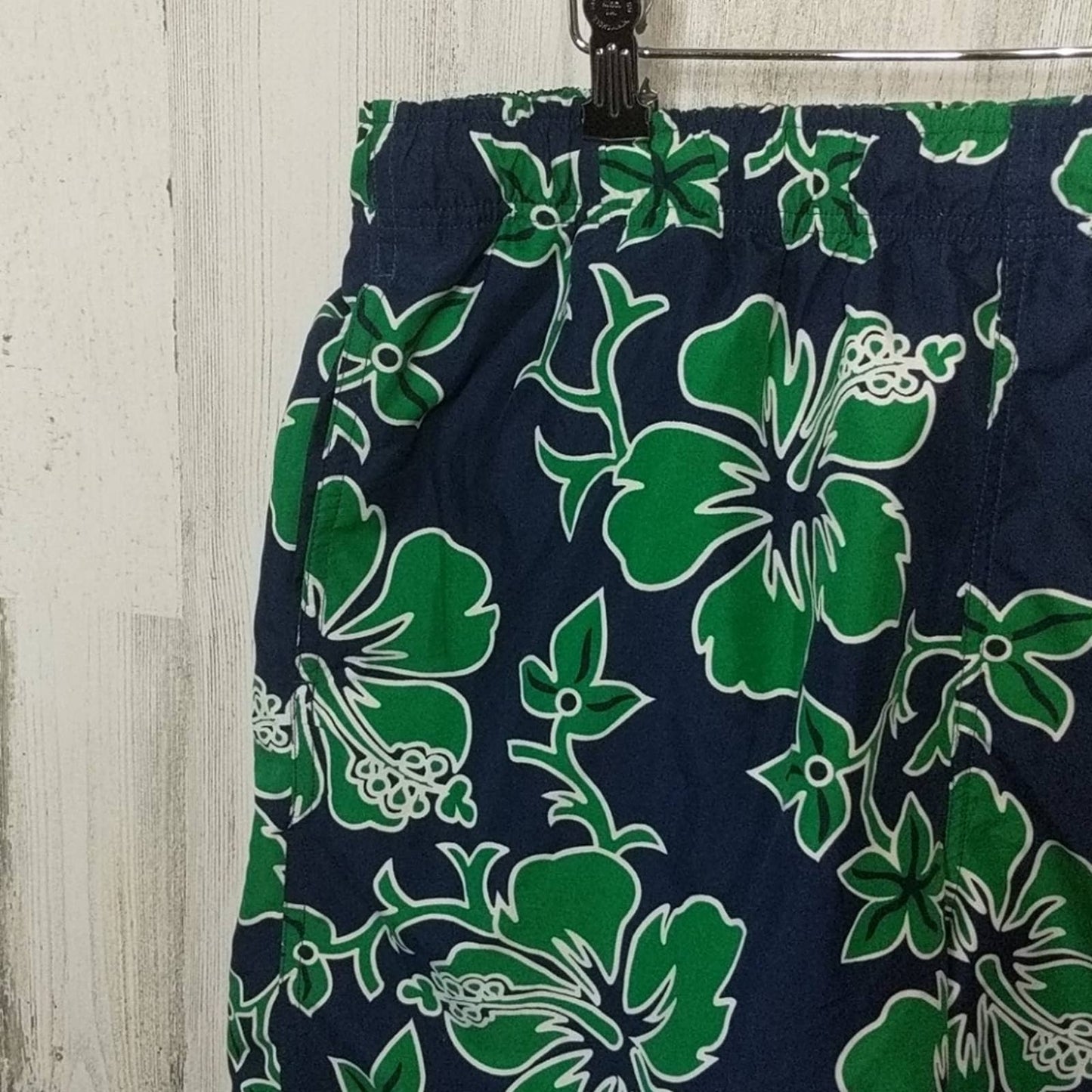 CONSENSUS Navy Blue Floral Swim Trunks Medium