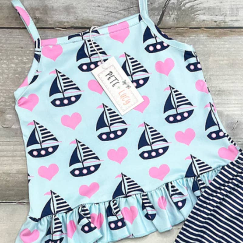 PETE + LUCY Sail Away 2 Piece Short Set for Baby