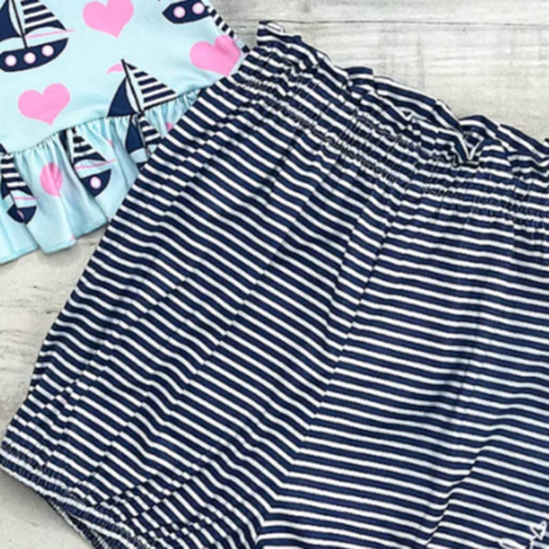 PETE + LUCY Sail Away 2 Piece Short Set for Baby