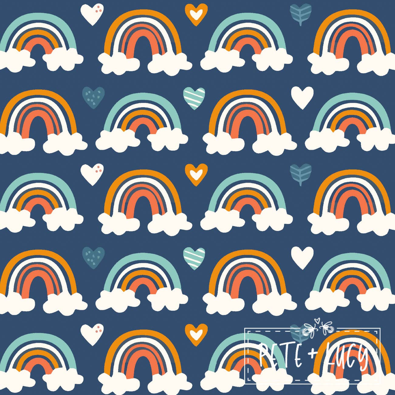 PETE + LUCY Rainbows with Clouds Long Sleeve Ruffle Dress 12-18 Months