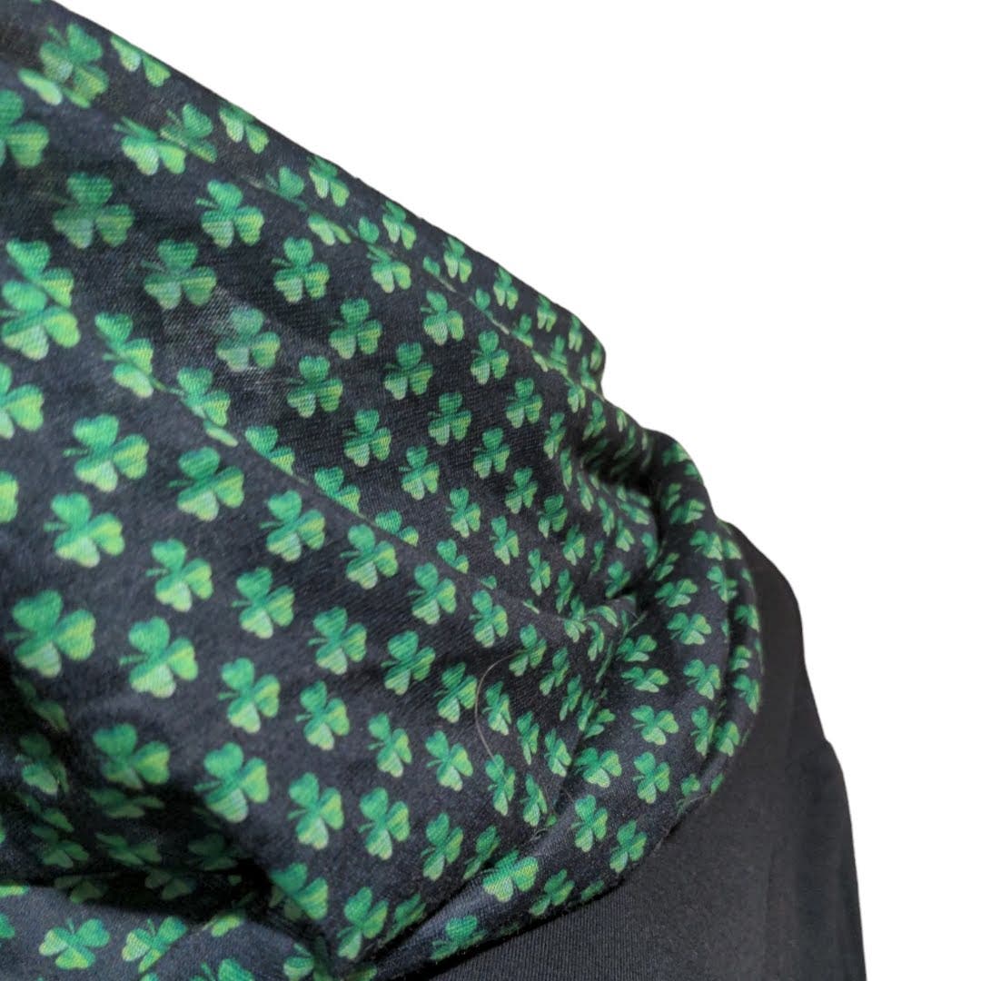ST. PATRICK'S DAY Black Green Shamrock Infinity Scarf