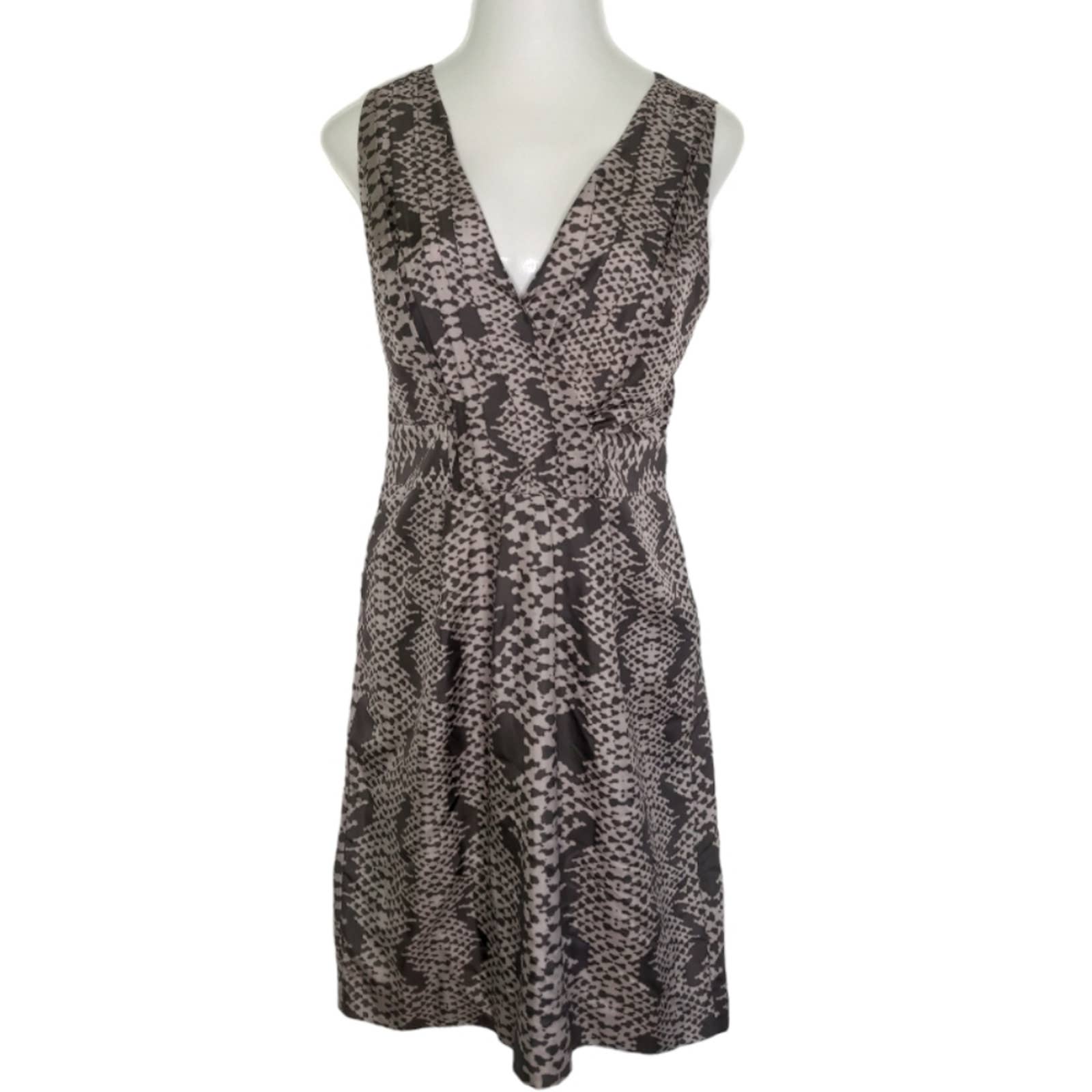 banana republic brown silk dress High Neck Silk Dress