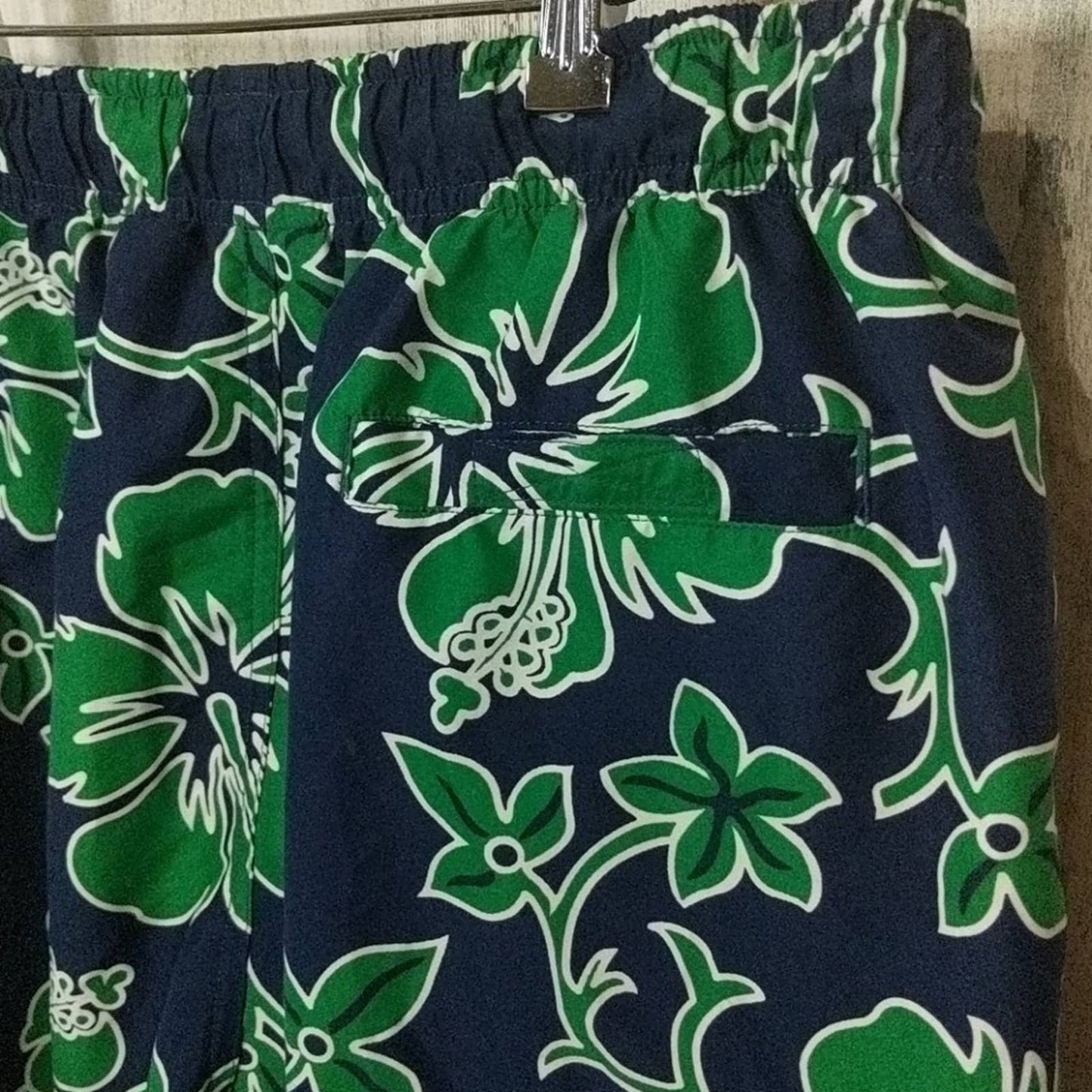 CONSENSUS Navy Blue Floral Swim Trunks Medium