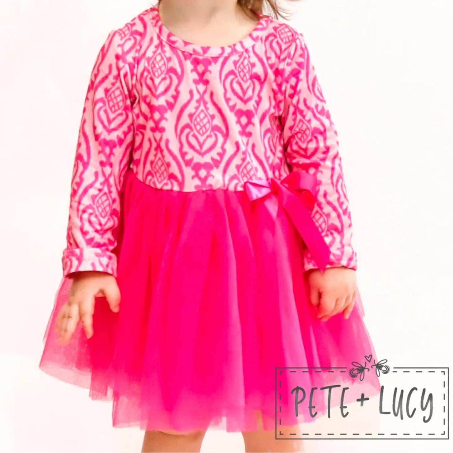 PETE + LUCY Pink Moroccan Long Sleeve Tulle Dress