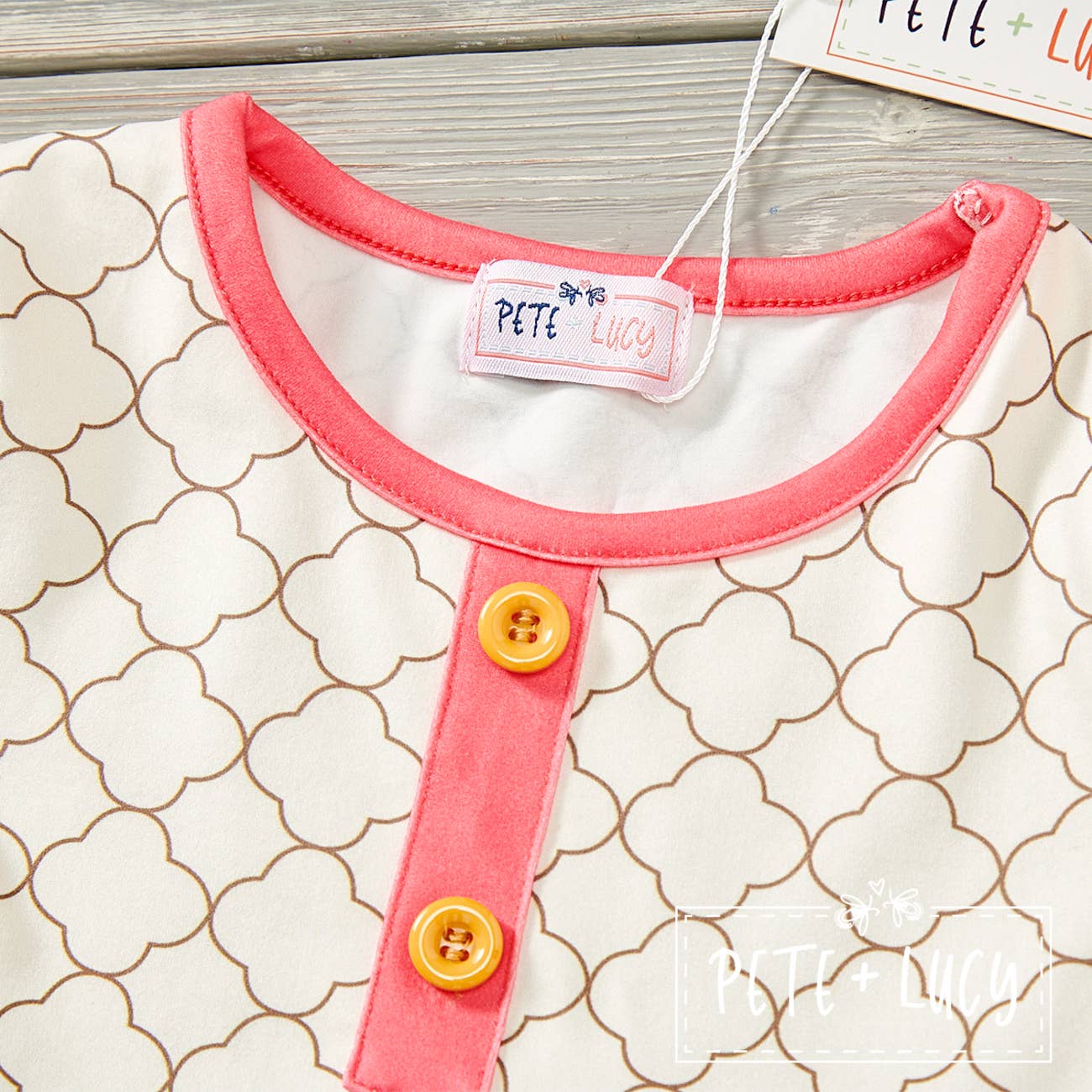PETE + LUCY Smiley Face Long Sleeve Ruffle Dress