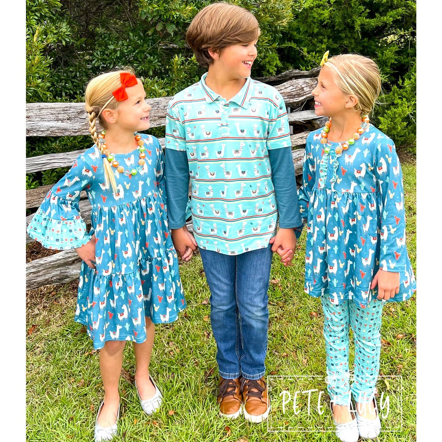 PETE + LUCY Floral Llama 2 Piece Set Pants Ruffle Top