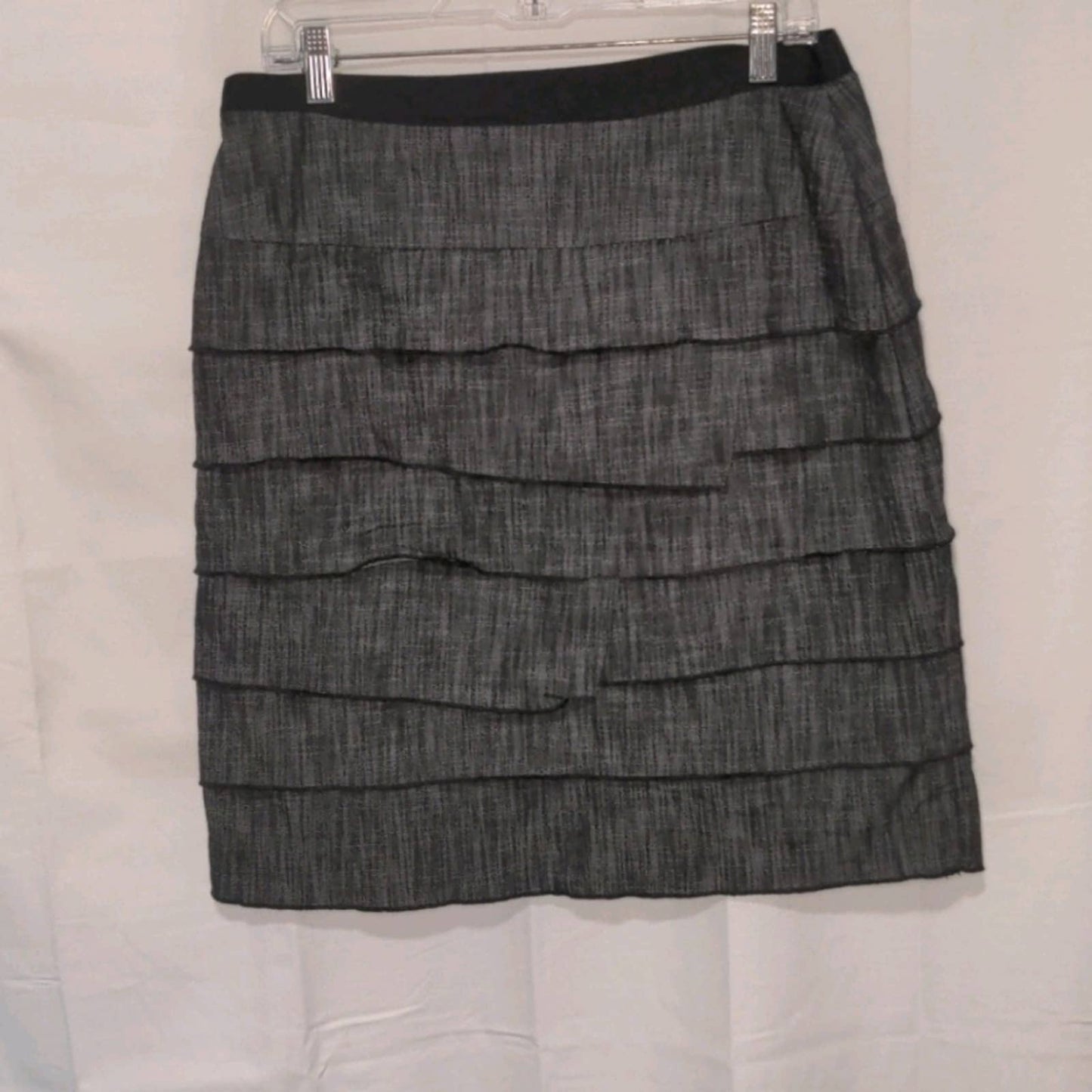 LARRY LEVINE Black White Tiered Bandage Skirt Women's 10