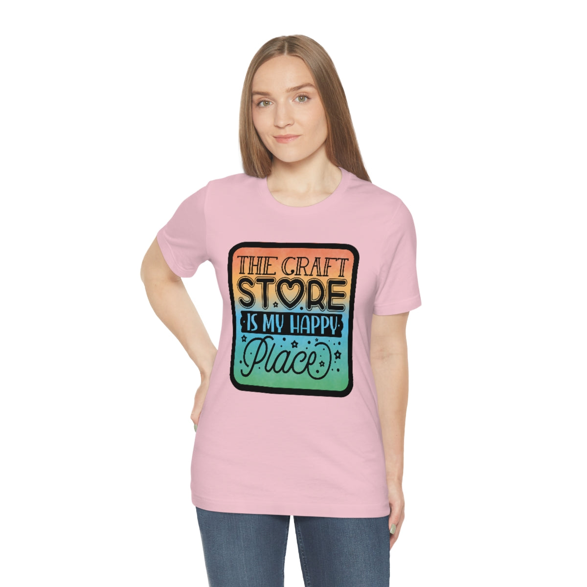 The Craft Store is My Happy Place Ombre Unisex Jersey Short Sleeve Tee S-3xl