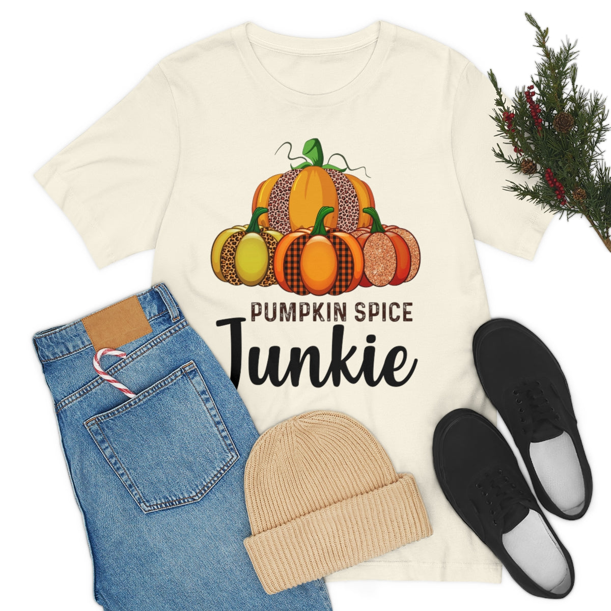 Pumpkin Spice Junkie Fall Unisex Jersey Short Sleeve Tee S-3XL
