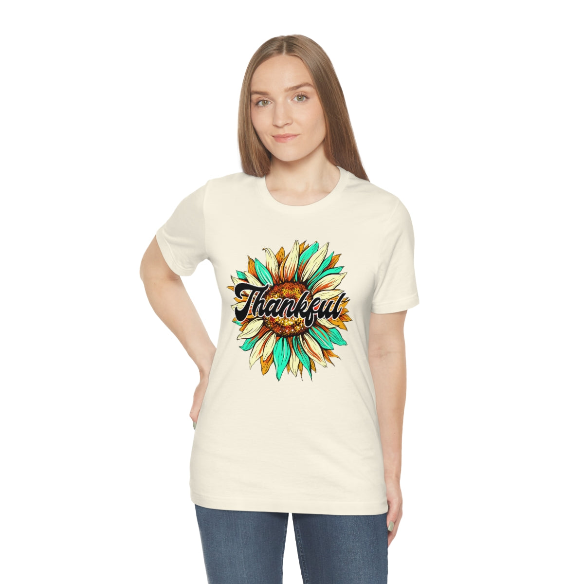 Thankful Western Sunflower Unisex Jersey Short Sleeve Tee S-3XL