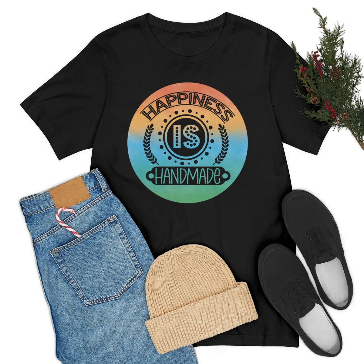 Happiness is Handmade Ombre Unisex Jersey Short Sleeve Tee S-3XL