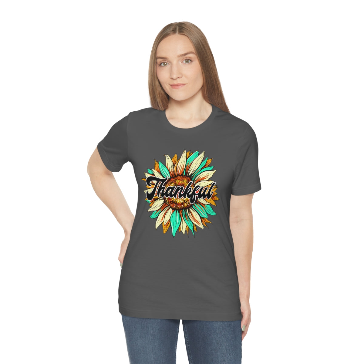 Thankful Western Sunflower Unisex Jersey Short Sleeve Tee S-3XL