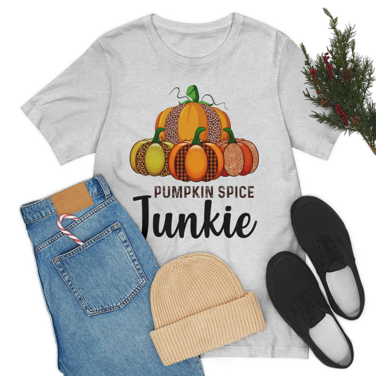 Pumpkin Spice Junkie Fall Unisex Jersey Short Sleeve Tee S-3XL