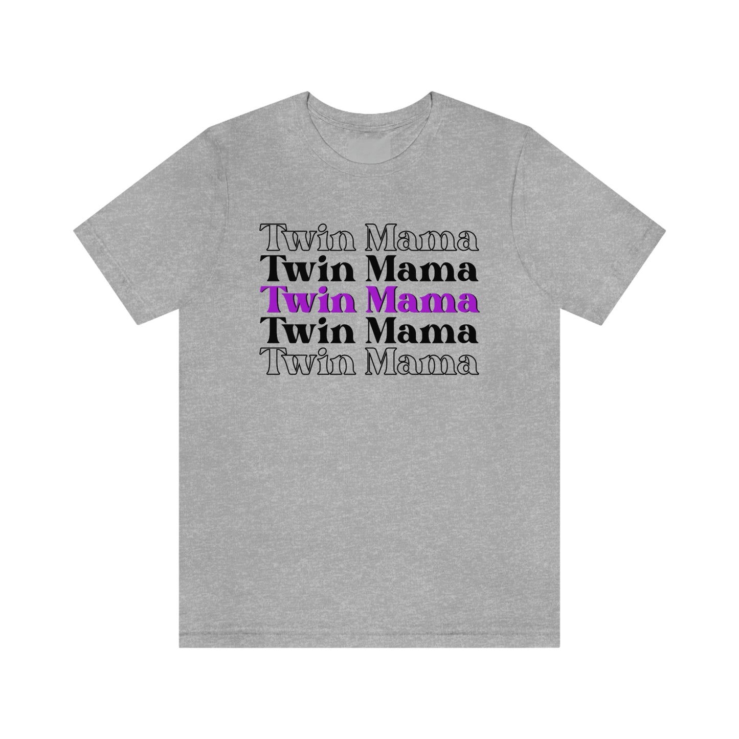Twin Mama Purple Retro Style Unisex Jersey Short Sleeve Tee Small-3XL