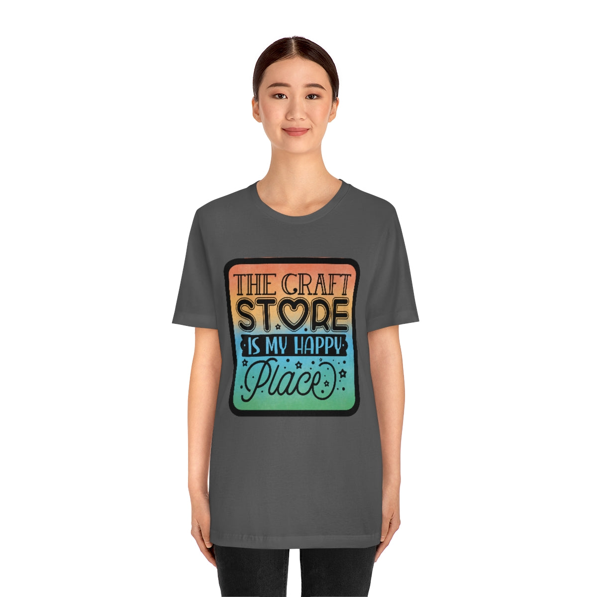 The Craft Store is My Happy Place Ombre Unisex Jersey Short Sleeve Tee S-3xl