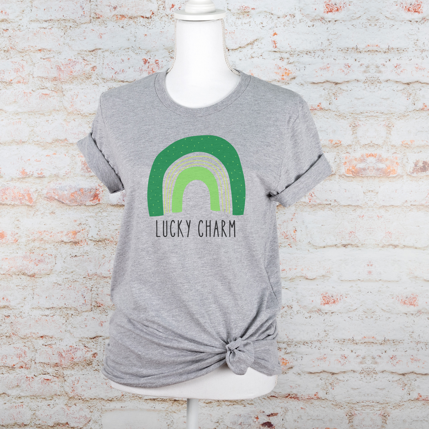 Lucky Charm Green Boho Rainbow St. Patrick's Day Unisex Jersey Short Sleeve Tee Small-3XL