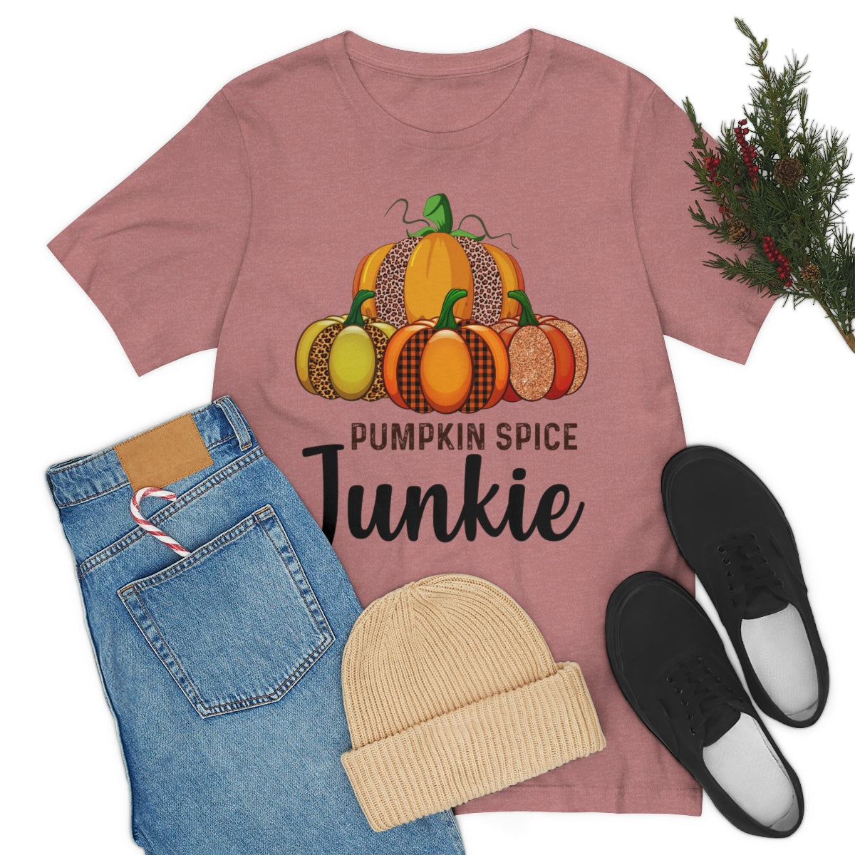 Pumpkin Spice Junkie Fall Unisex Jersey Short Sleeve Tee S-3XL