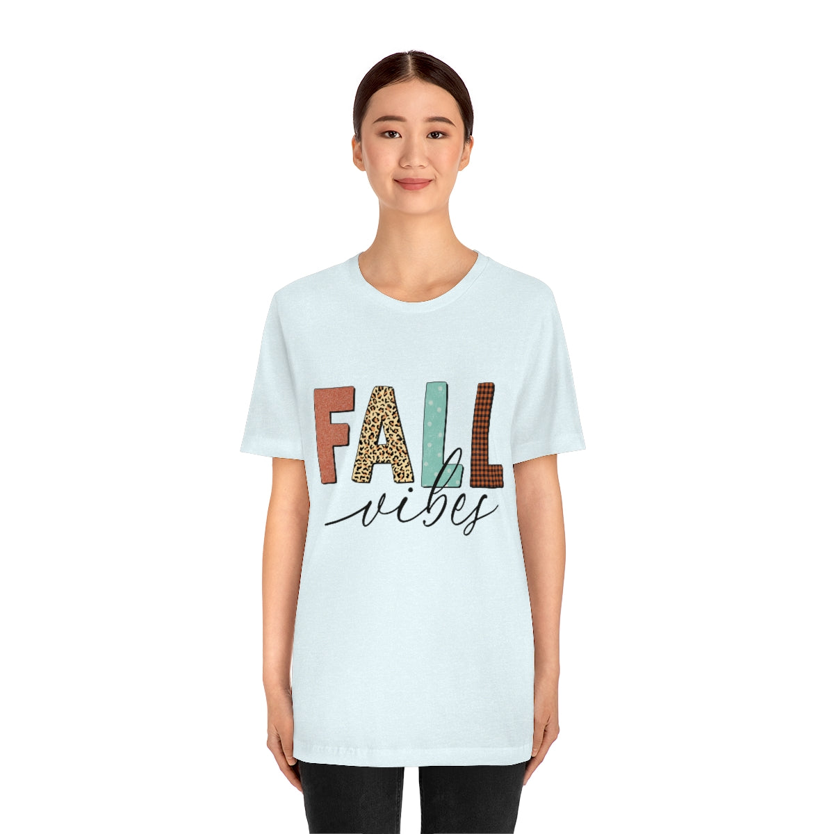Fall Vibes with Leopard, Polka Dot and Plaid Print Unisex Jersey Short Sleeve Tee S-3XL