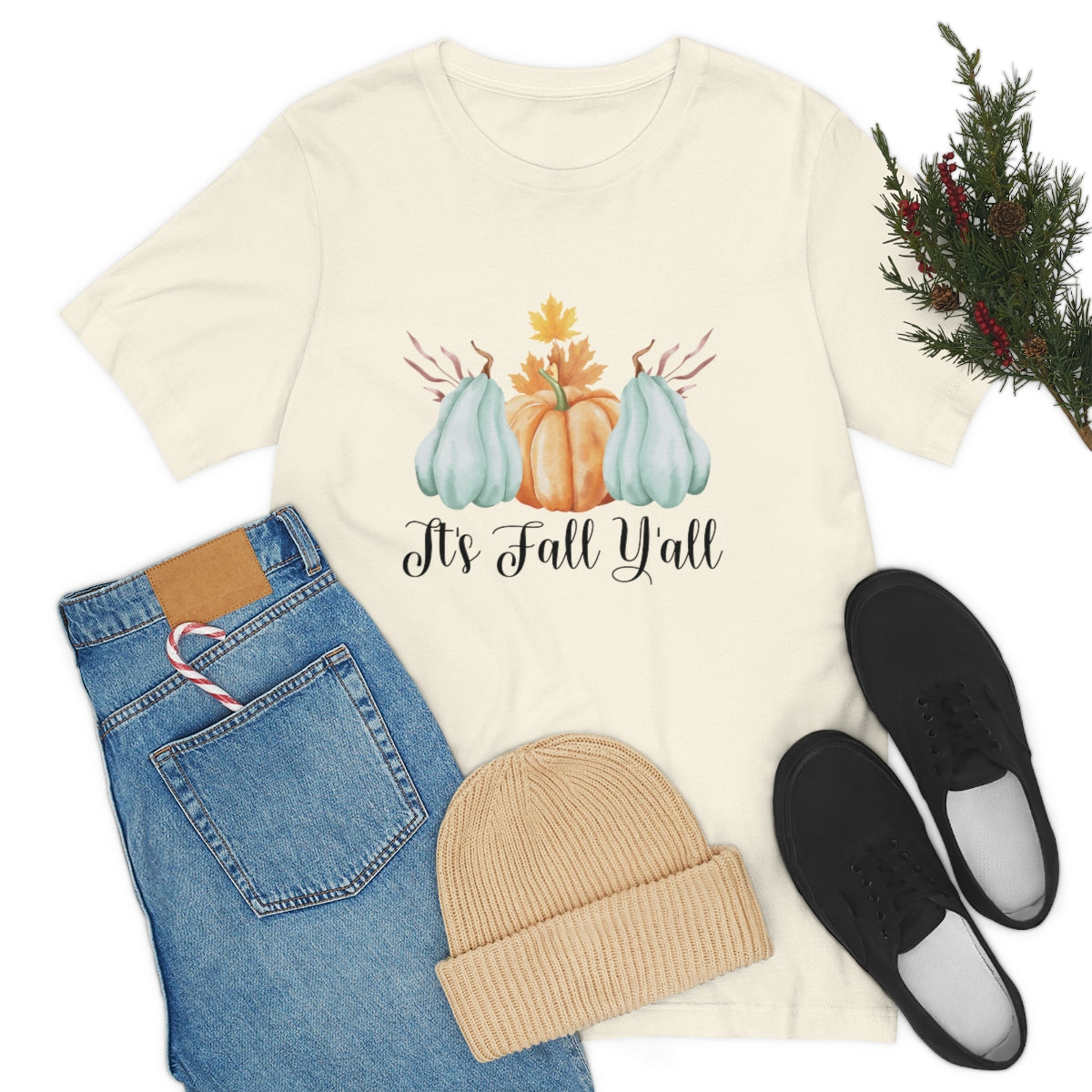 It's Fall Y'all Pumpkin Gourd Unisex Jersey Short Sleeve Tee XS-4XL