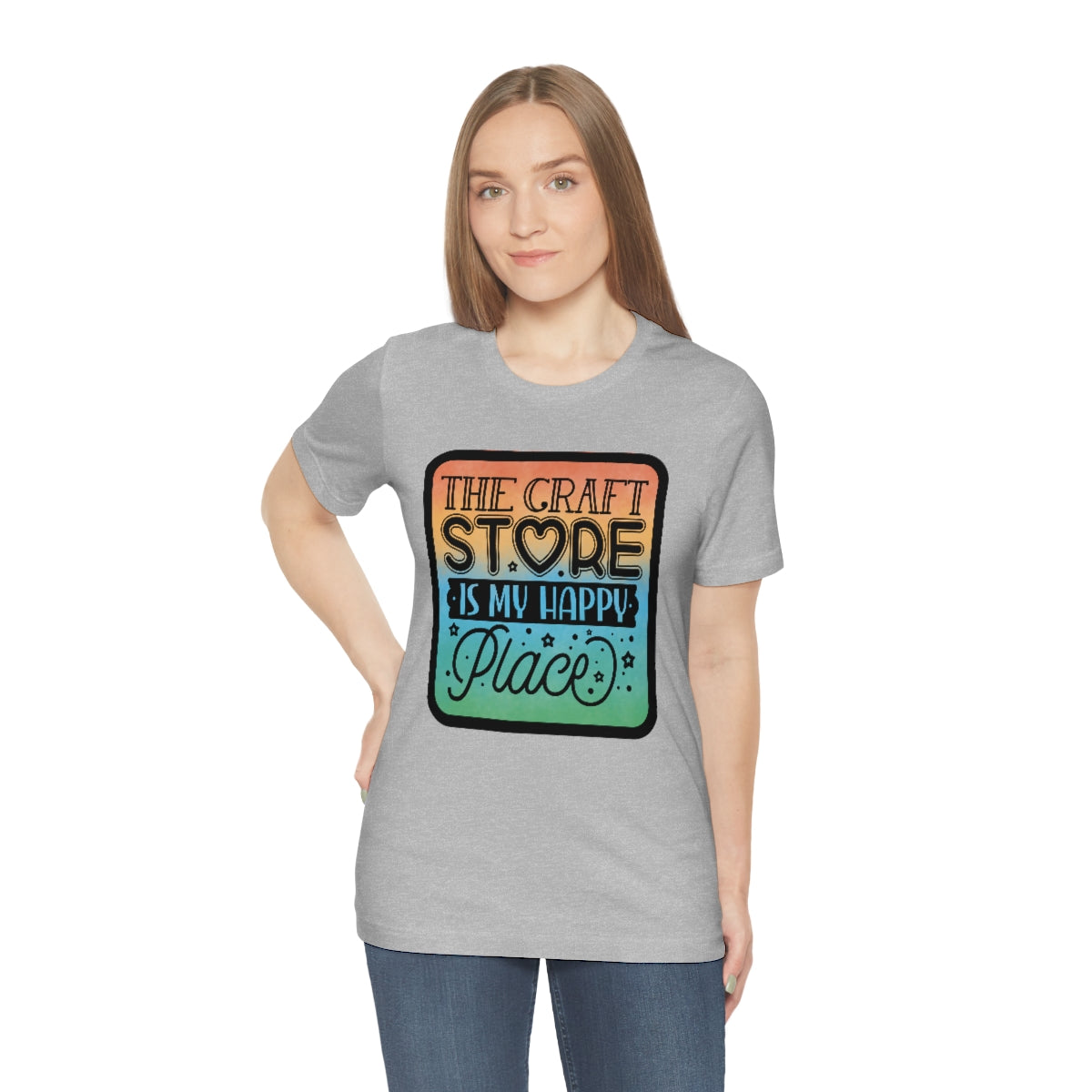 The Craft Store is My Happy Place Ombre Unisex Jersey Short Sleeve Tee S-3xl
