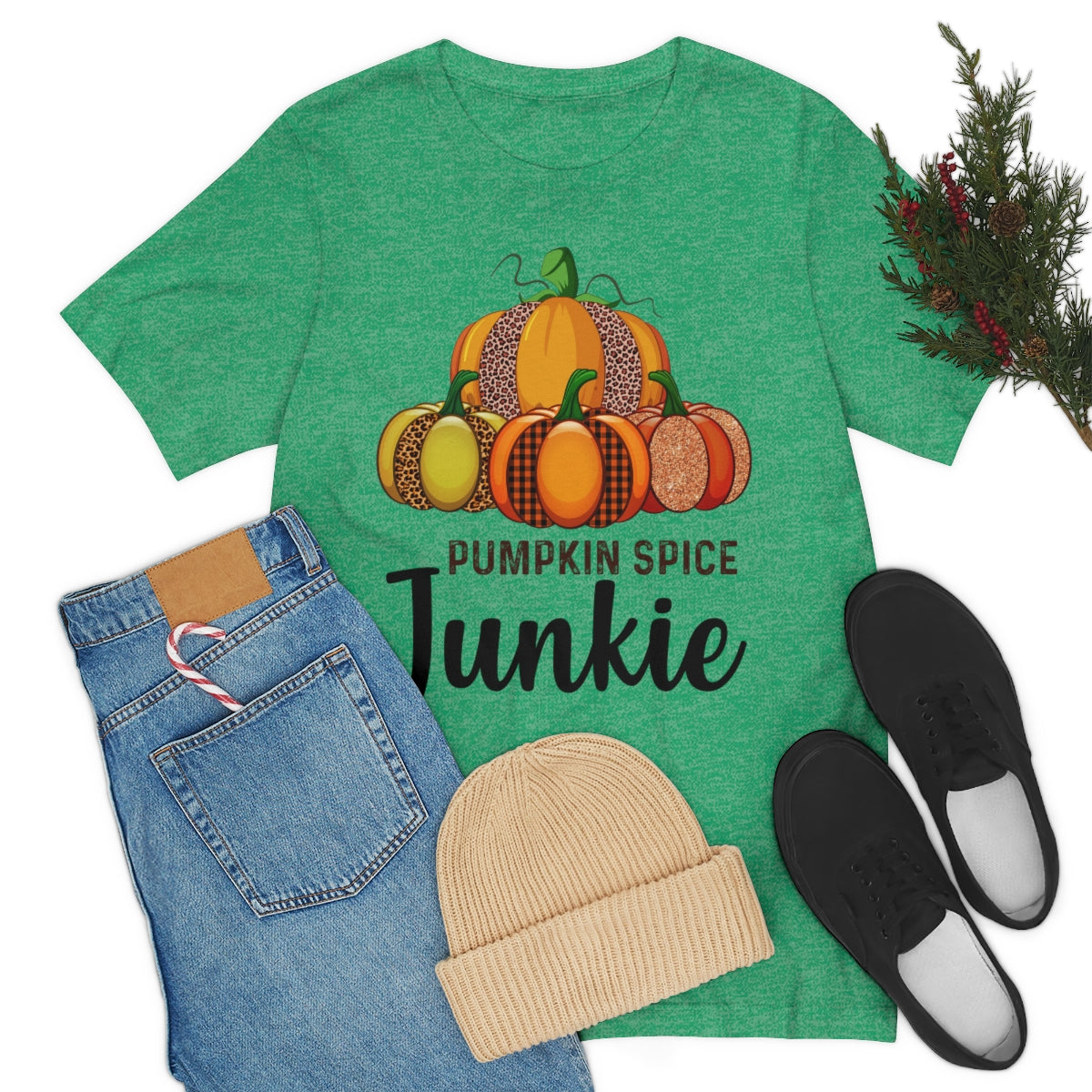 Pumpkin Spice Junkie Fall Unisex Jersey Short Sleeve Tee S-3XL