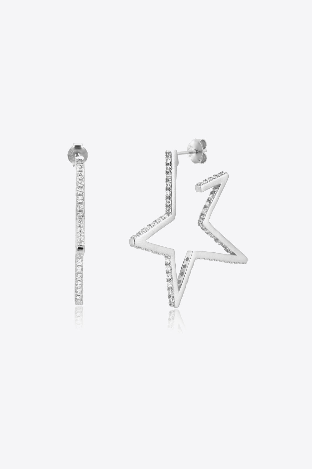 Star Gold Plated Zircon Earrings