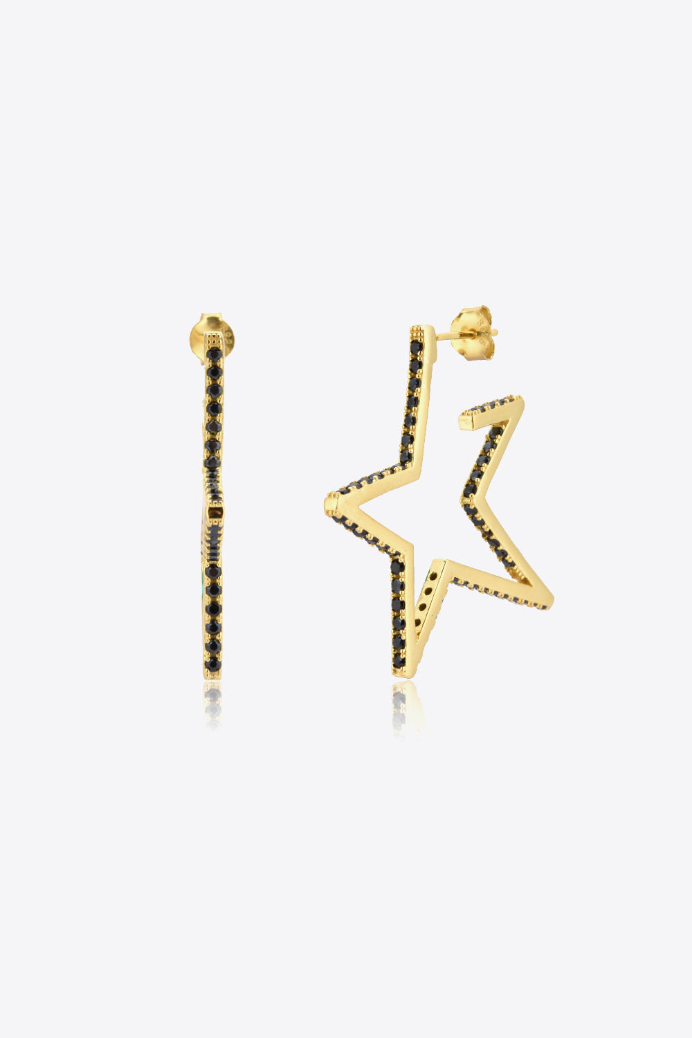 Star Gold Plated Zircon Earrings