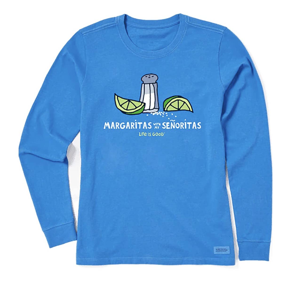 LIFE IS GOOD Blue Long Sleeve Margaritas with my Senoritas Tee XXL NEW