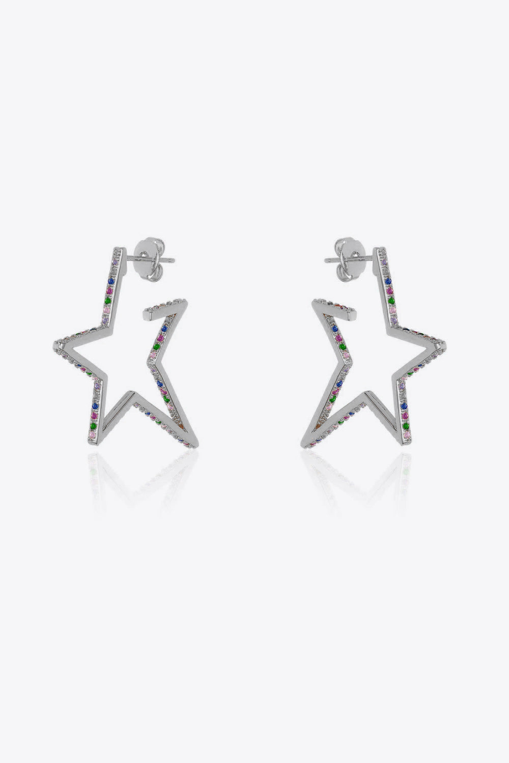 Star Gold Plated Zircon Earrings