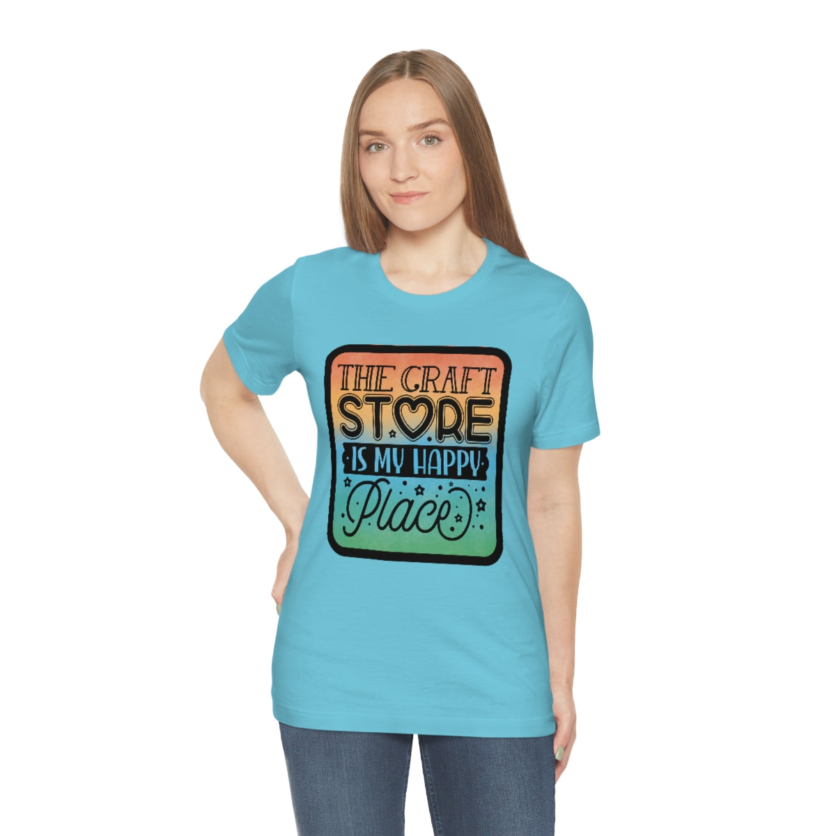 The Craft Store is My Happy Place Ombre Unisex Jersey Short Sleeve Tee S-3xl